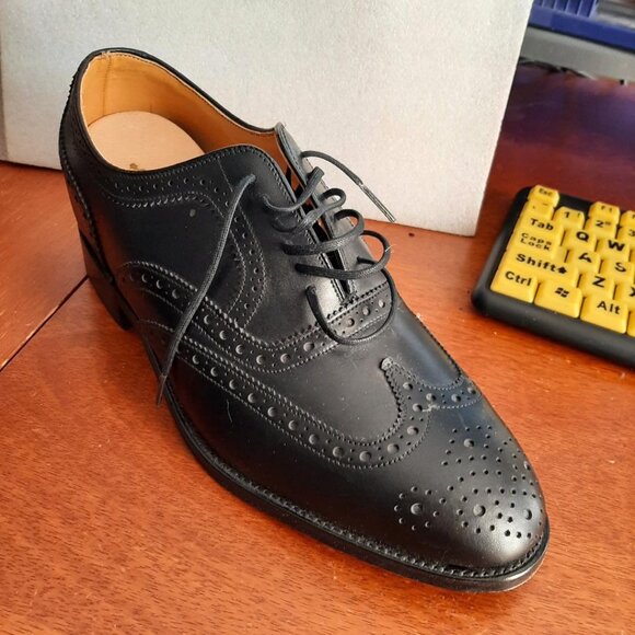 NEW ! Goodyear Welted Whole Cut Shoe Black Size 8 D Made in England